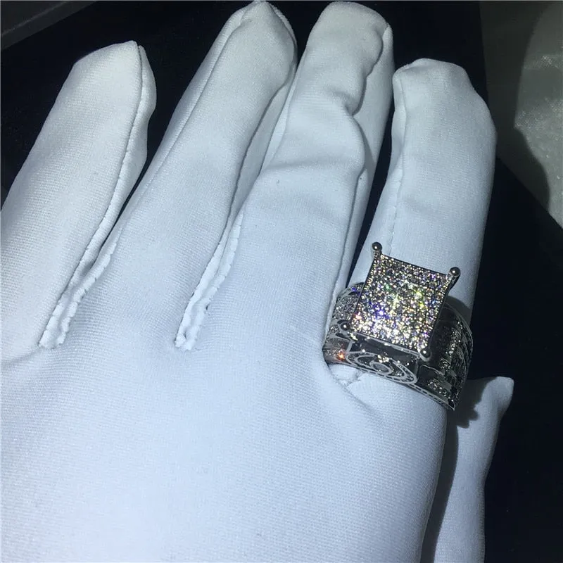 Judy High End Luxury 925 sterling Silver Pave setting AAAAA CZ Engagement Band Rings Women Wedding Jewelry Gift