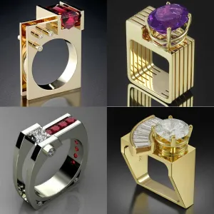 Judy Unique Fashion Women Silver Gold Rings Promise Wedding Engagement Rings