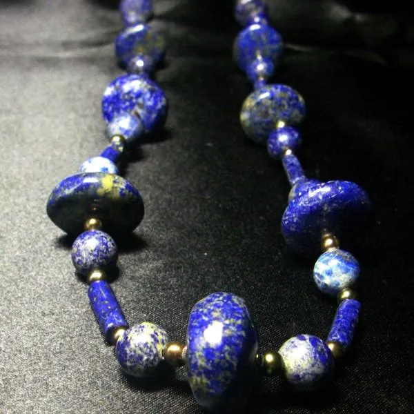 Lapis Lazuli & Pearl Silver Necklace