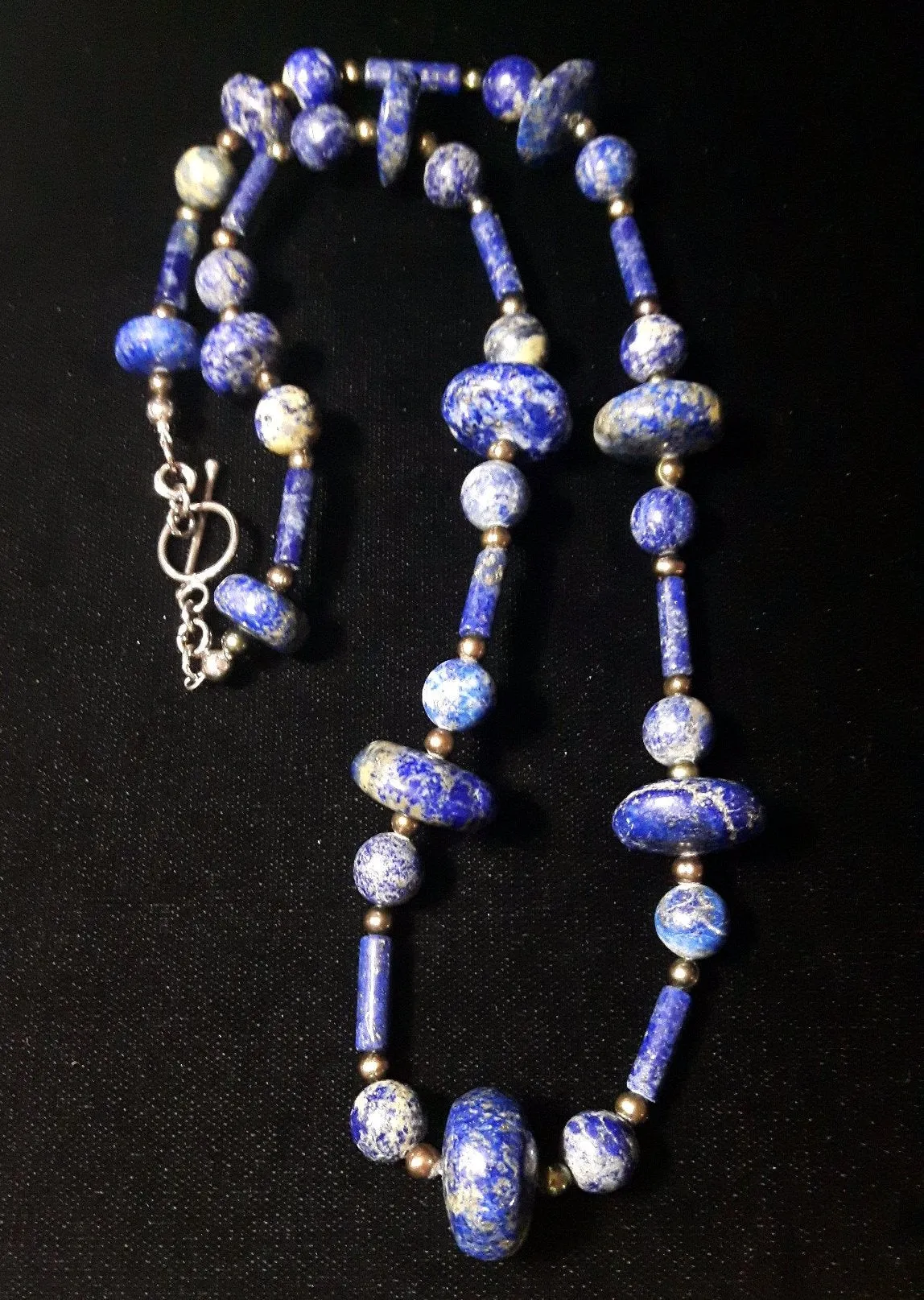 Lapis Lazuli & Pearl Silver Necklace