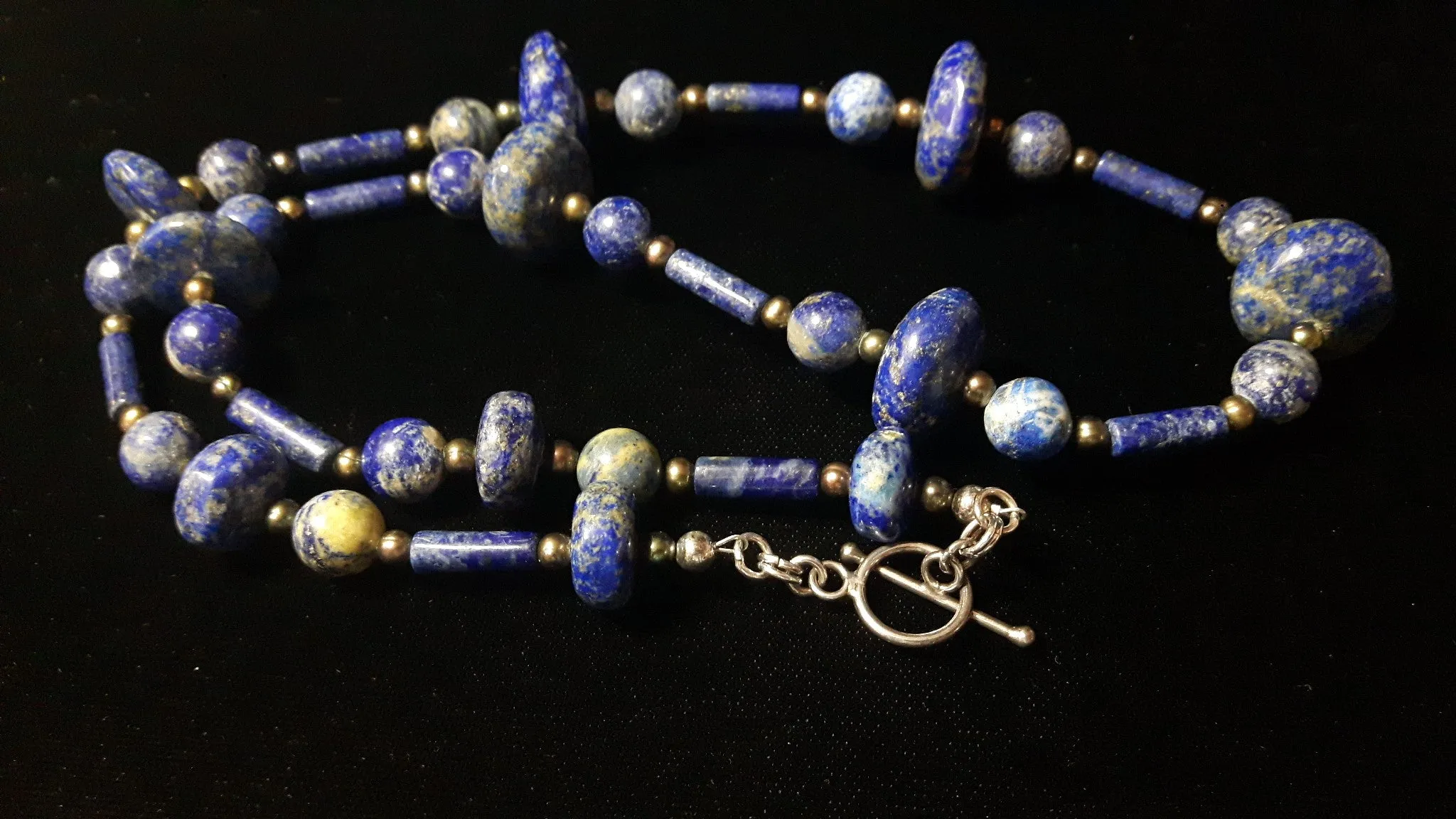 Lapis Lazuli & Pearl Silver Necklace