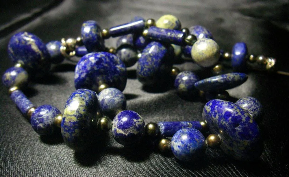 Lapis Lazuli & Pearl Silver Necklace