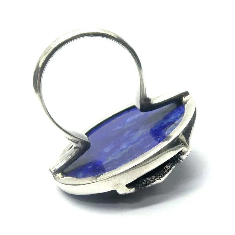 Lapis Lazuli Disc, 925 Sterlng Silver Turtle, Pendant and Earring