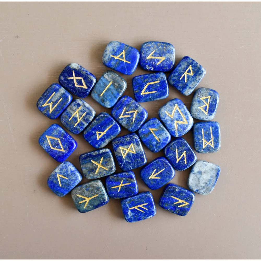 Lapis Lazuli Futhark Rune Set