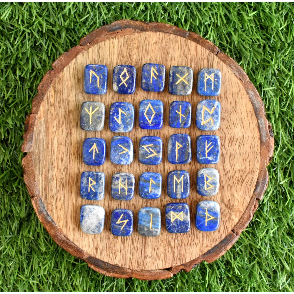 Lapis Lazuli Futhark Rune Set