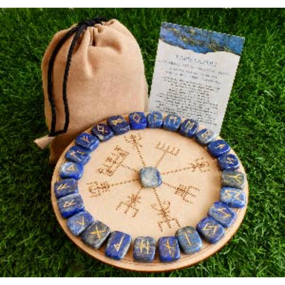 Lapis Lazuli Futhark Rune Set