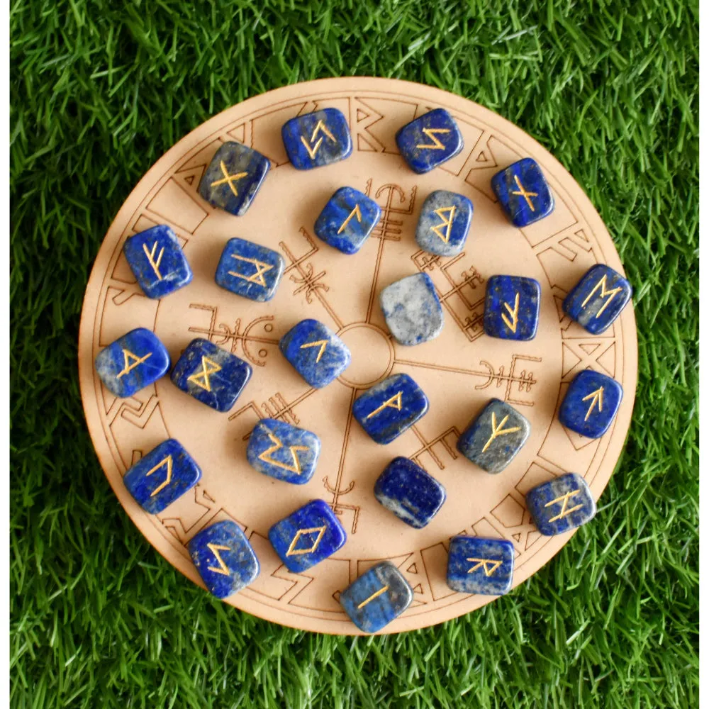 Lapis Lazuli Futhark Rune Set