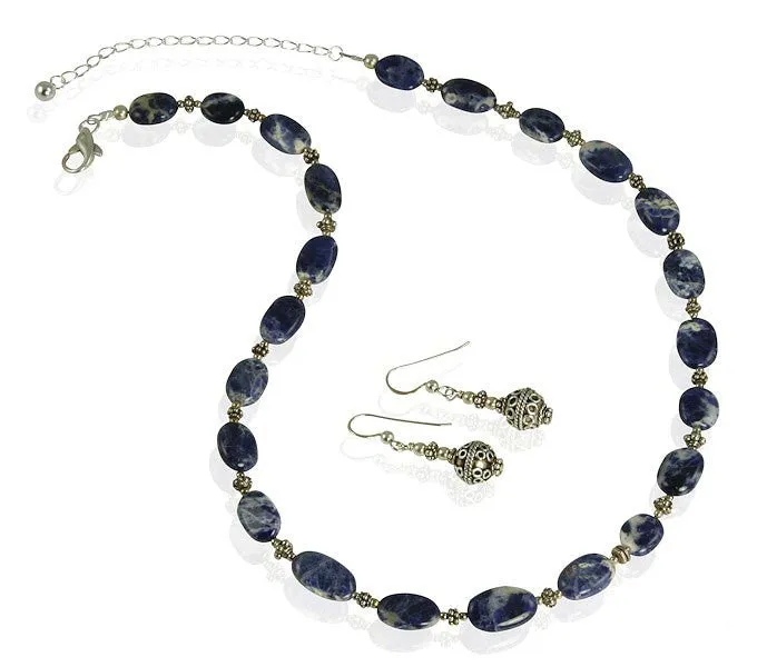 Lapis Lazuli Gemstone Necklace Set