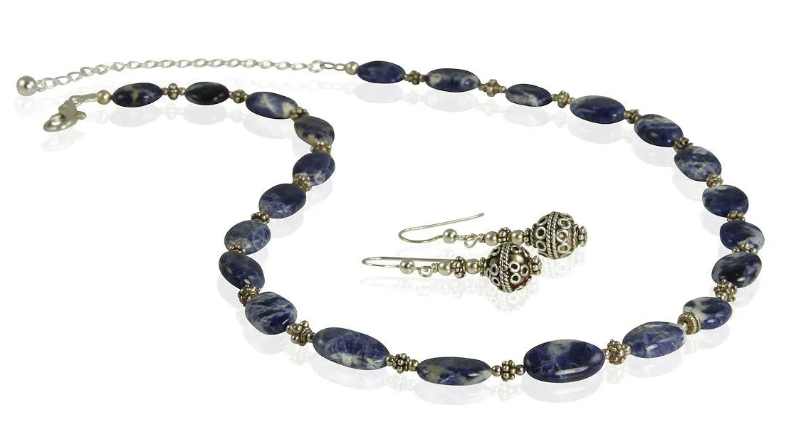Lapis Lazuli Gemstone Necklace Set