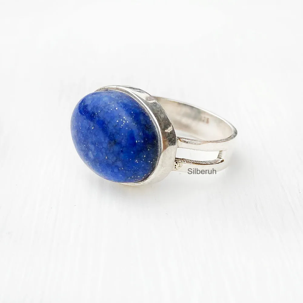 Lapis Lazuli Silver Oval Ring