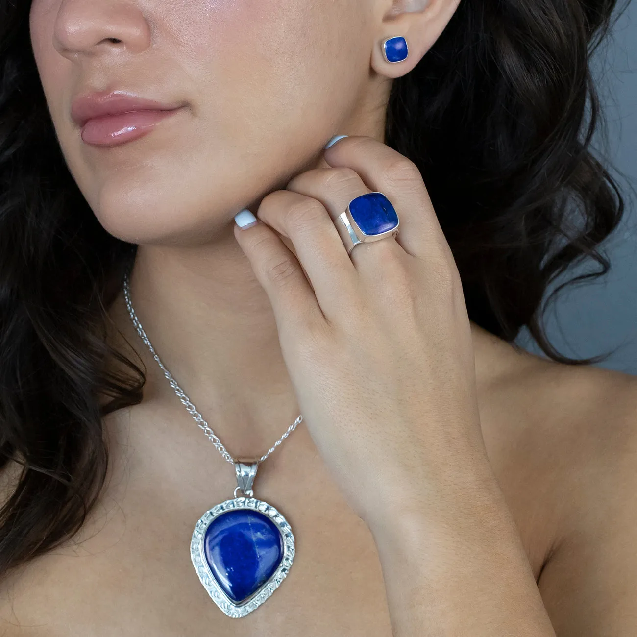 Large Genuine Lapis Lazuli Pendant