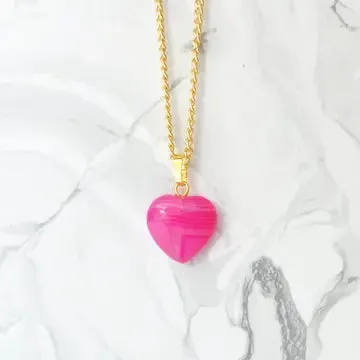 Libby & Smee Crystal Gemstone Heart Necklace
