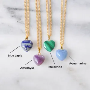 Libby & Smee Crystal Gemstone Heart Necklace
