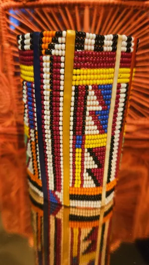 Maasai Beaded Cuffs-Maroon/Yellow/White/Black