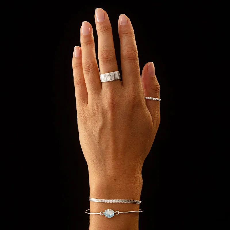 Marie Bangle, Blue Topaz, Silver
