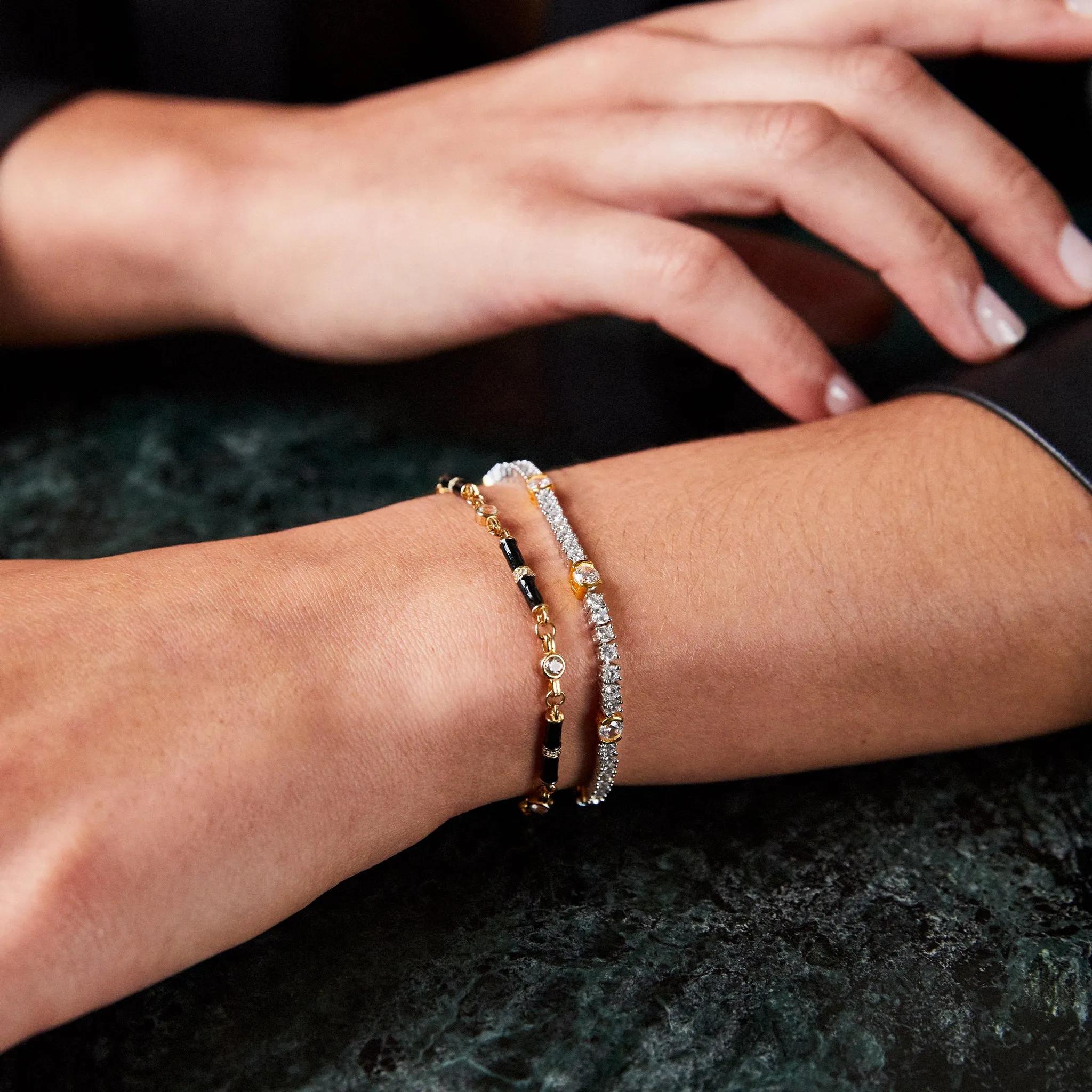 Marlowe Black Enamel Bracelet