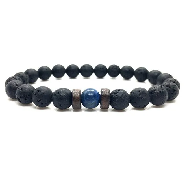 Men/Women-Natural Moonstone Bead Tibetan Buddha-Chakra Lava Stone Diffuser Bracelets