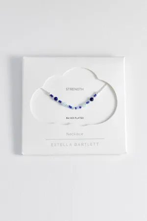 Mini Blue Beaded Chain Necklace