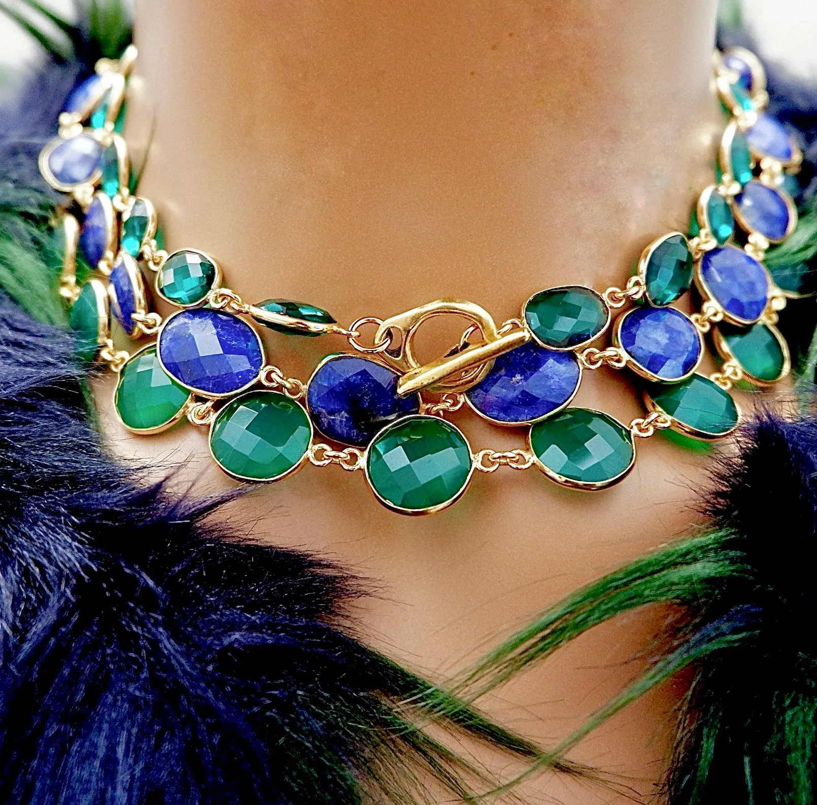 my simple lapis choker necklace
