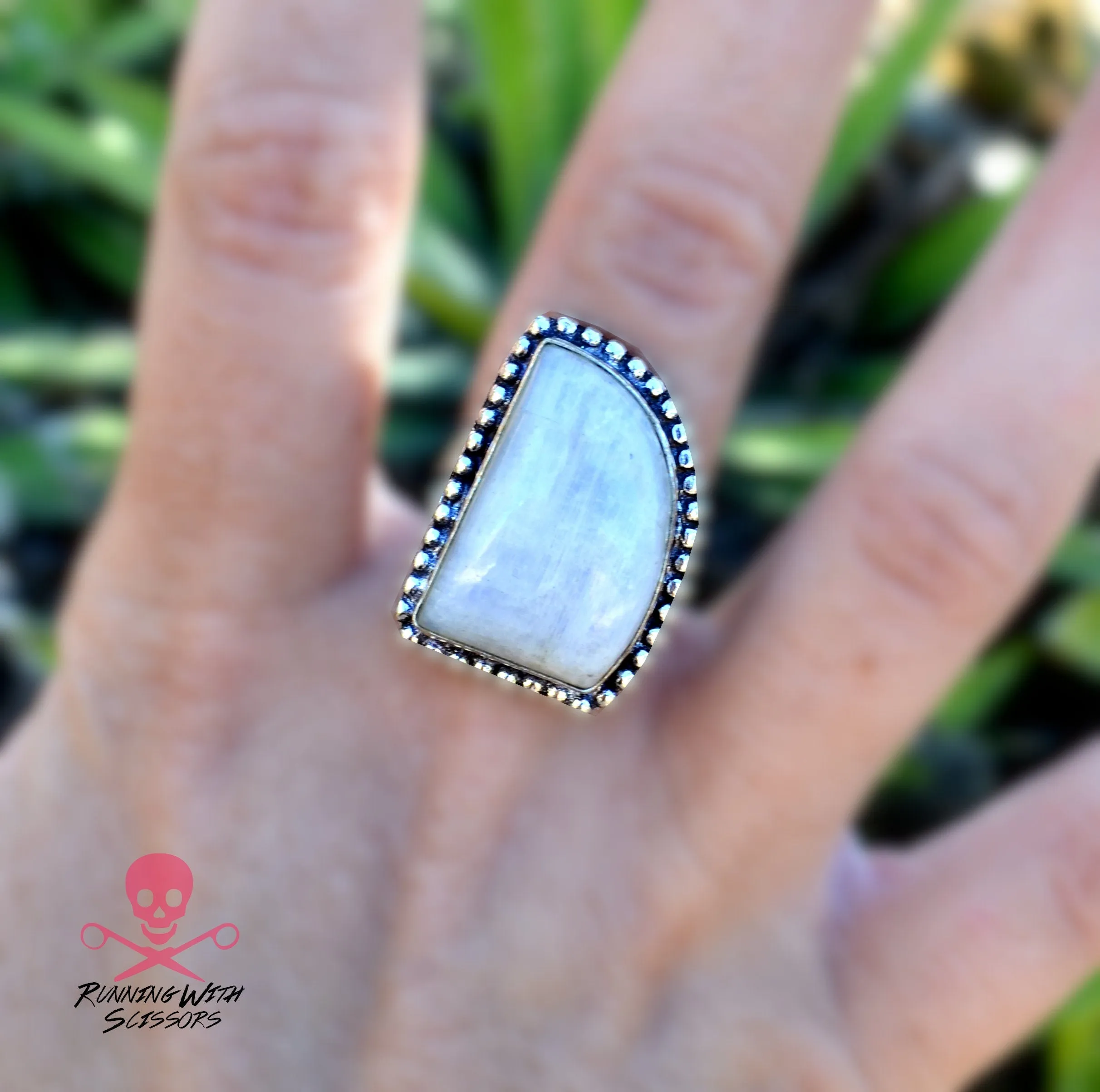Mystical Moonstone Sterling Silver Ring, Size 7, 925, USA Seller, Genuine Stone, Handmade Gemstone Ring