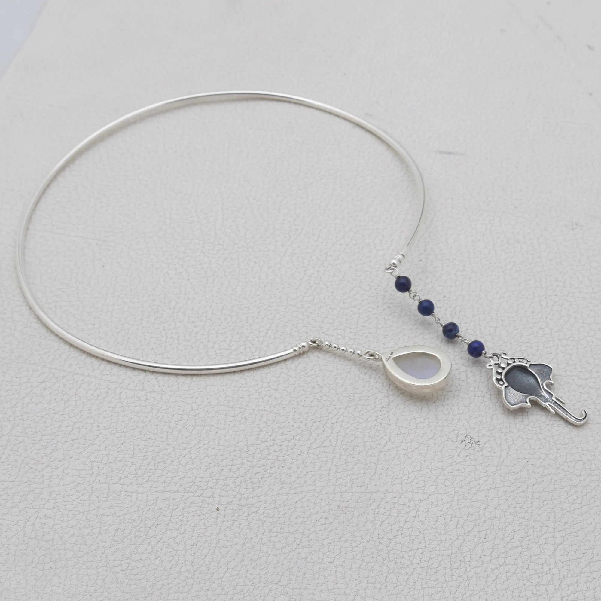 Natural Rainbow Moonstone Collar Necklace