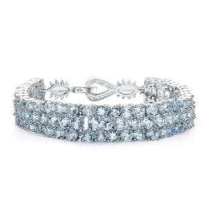 Natural Sky Blue Topaz Gemstone Bracelet
