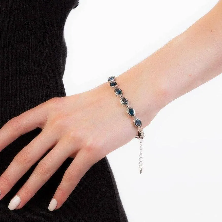 Oval London Blue Topaz Gemstone Bracelet