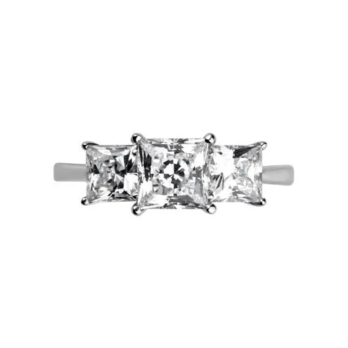 Princess cut trilogy ring 0.46ct - 2.00ct