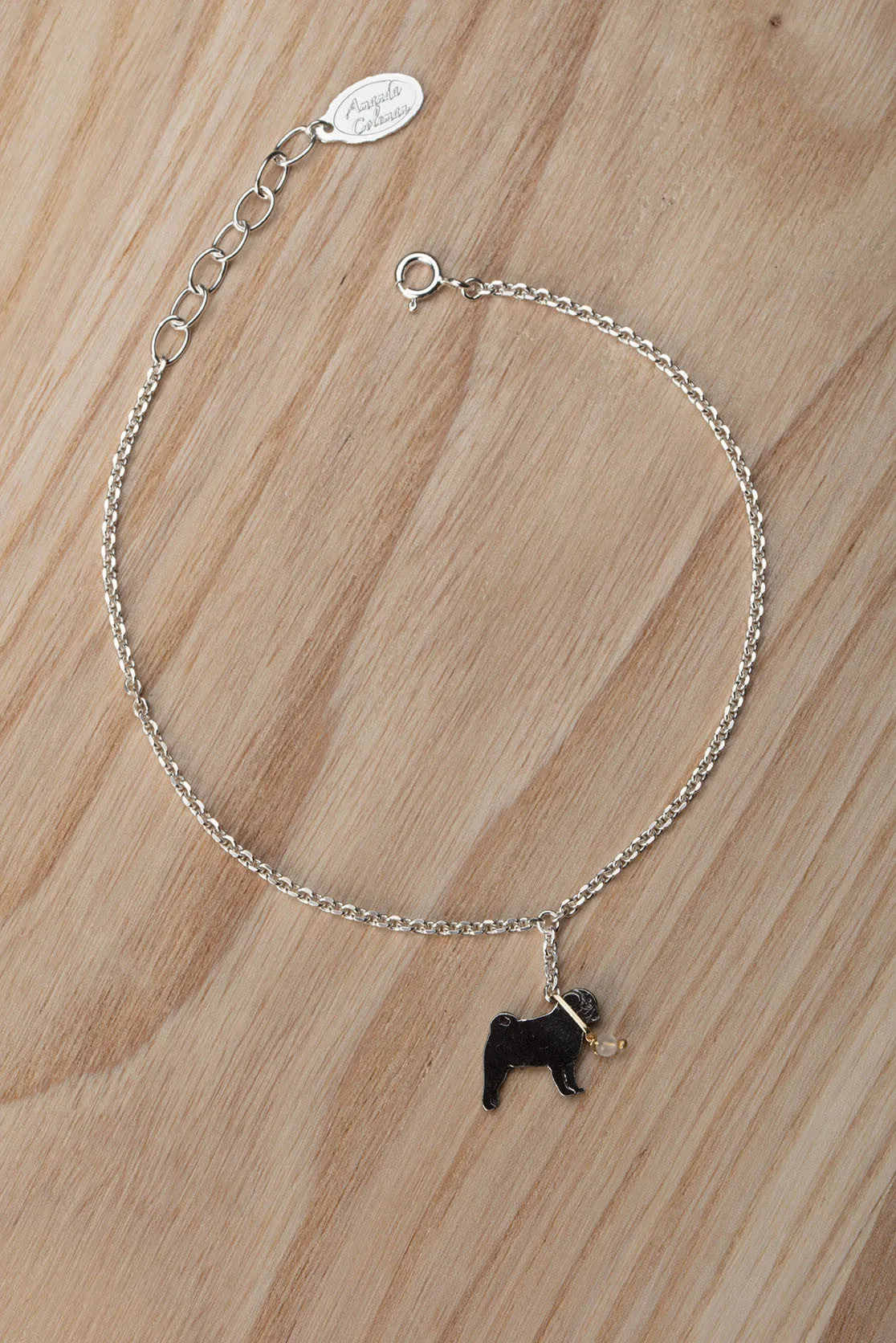 Pug On A Lead Bracelet