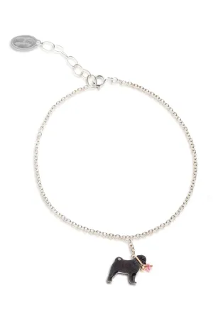 Pug On A Lead Bracelet