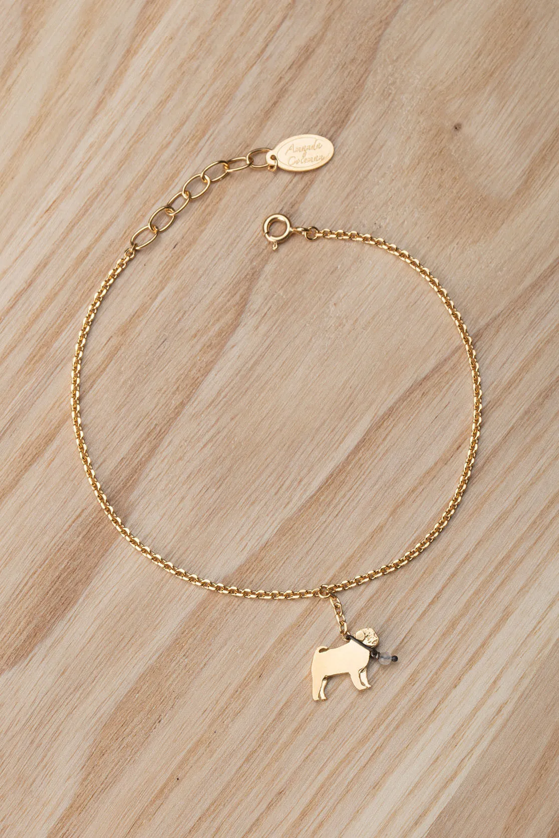 Pug On A Lead Bracelet