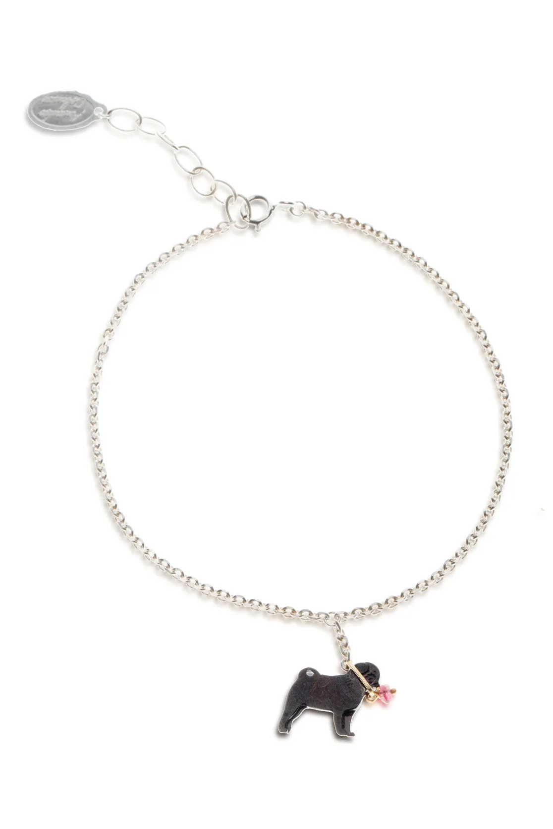 Pug On A Lead Bracelet