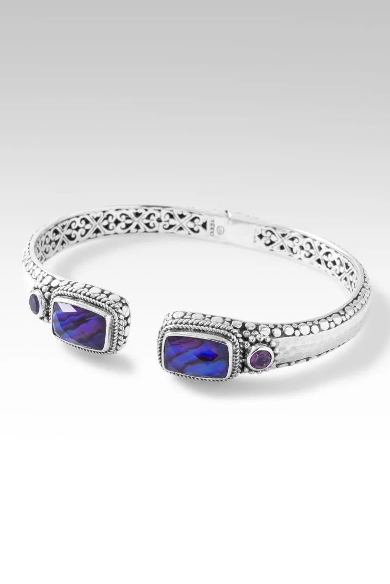 Radiant Glory Tip-to-Tip Bracelet™ in Royal Purple Abalone Quartz Triplet