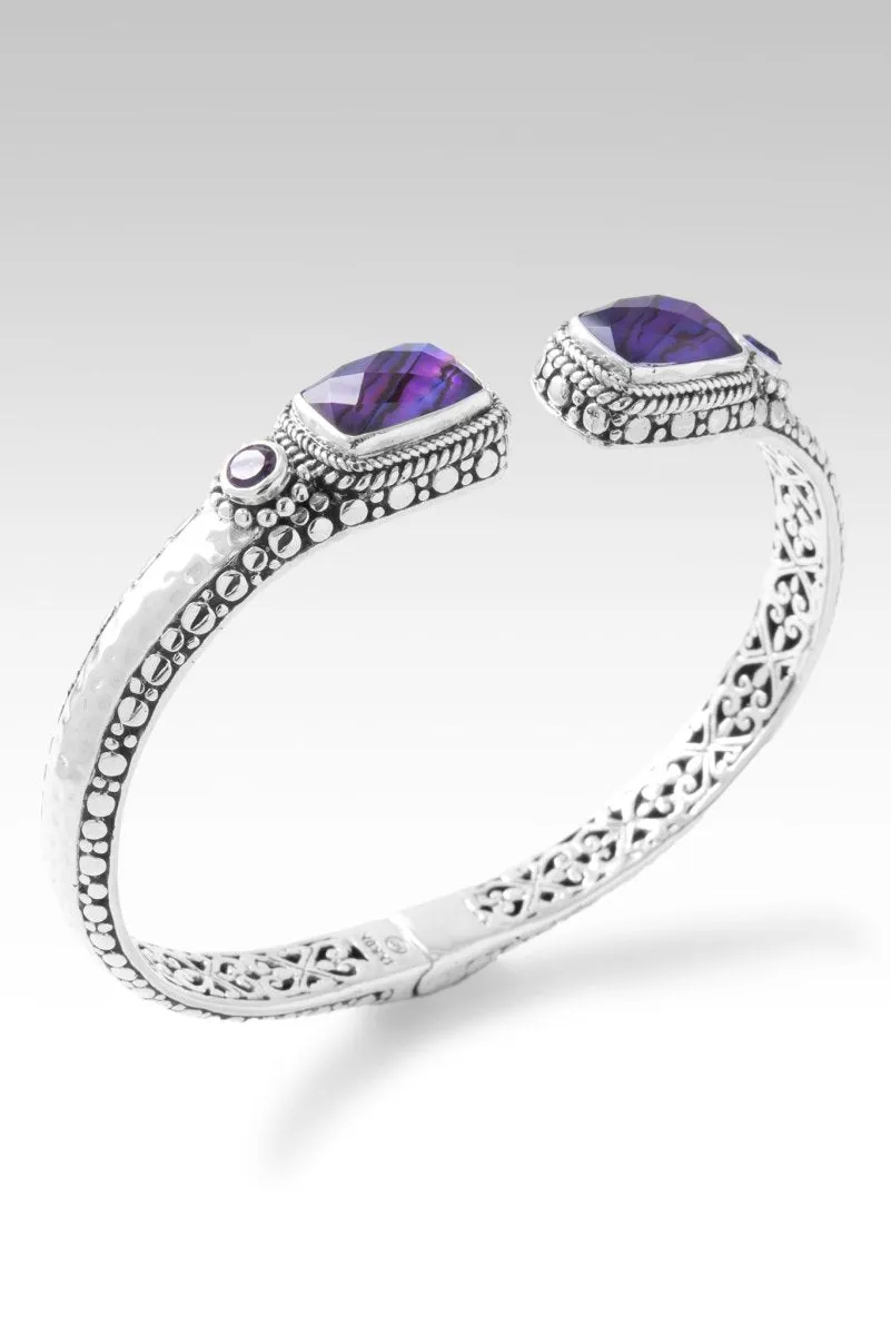 Radiant Glory Tip-to-Tip Bracelet™ in Royal Purple Abalone Quartz Triplet