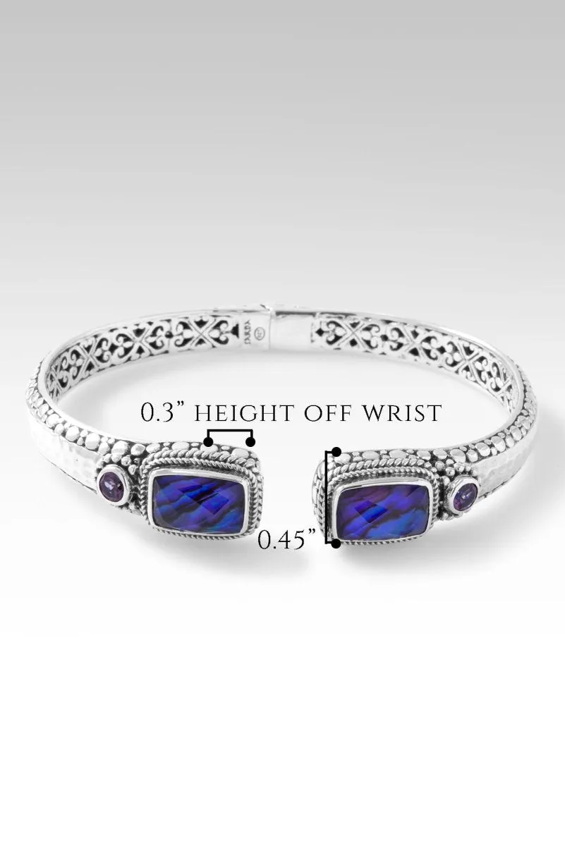 Radiant Glory Tip-to-Tip Bracelet™ in Royal Purple Abalone Quartz Triplet