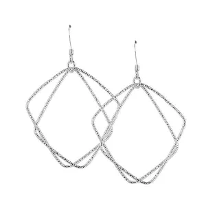 Silver Square Dangle Earrings