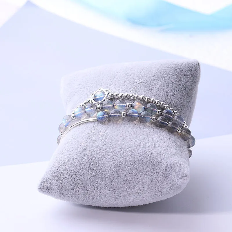 Sterling Silver Grey Moonstone Bead Rosantica Bracelets Handmade Jewelry Accessories Gift Women