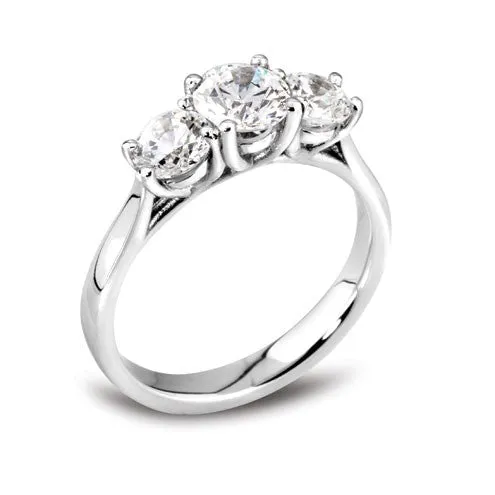 Trilogy multi-stone ring 0.57ct - 2.10ct