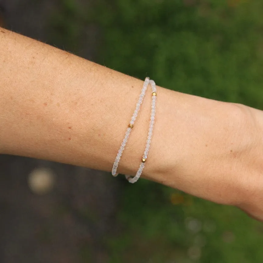 Two Rainbow Moonstone Bracelet
