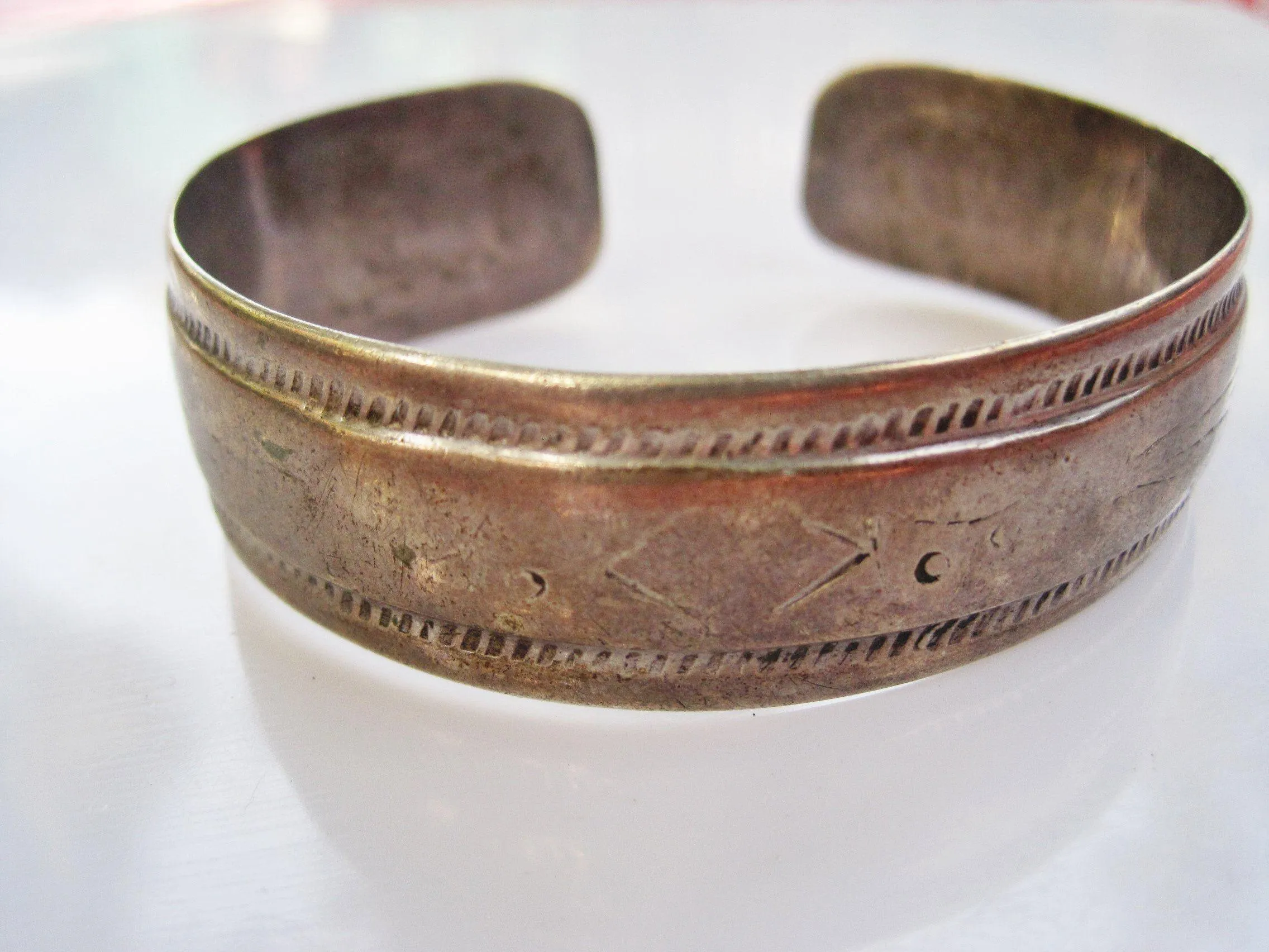 Vintage Thin Berber Silver Cuff or Bracelet
